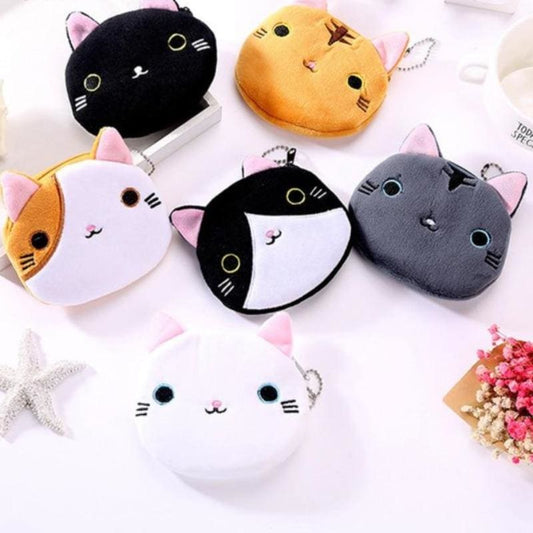 Charming Cat Head Wallet with Coin Pocket & Zipper Closure-Cat Head Wallet-1-Colydia