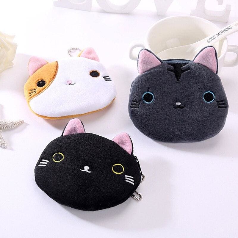 Charming Cat Head Wallet with Coin Pocket & Zipper Closure-Cat Head Wallet-4-Colydia