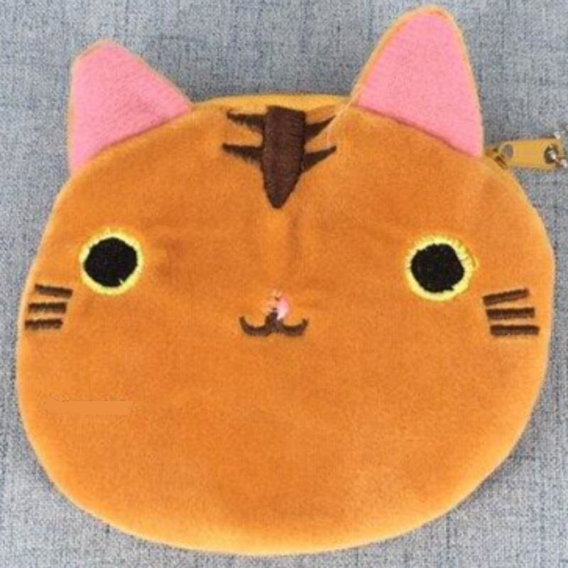 Charming Cat Head Wallet with Coin Pocket & Zipper Closure-Cat Head Wallet-Ginger-8-Colydia