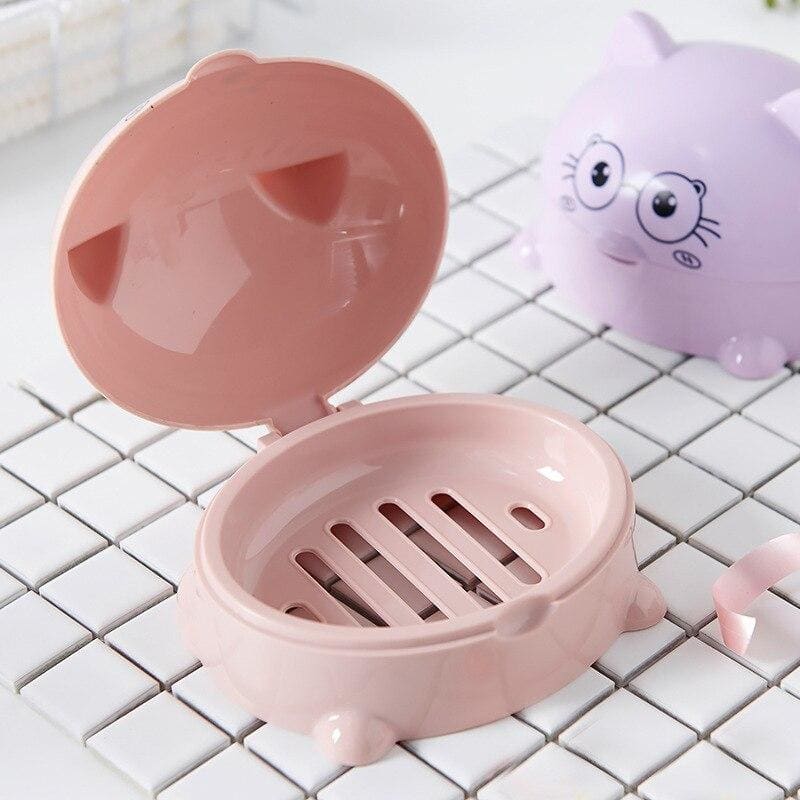 Decorative Cat-Shaped Soap Dish with Drainage Holes for Easy Drying-Soap Dish-3-Colydia