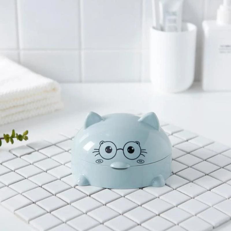 Decorative Cat-Shaped Soap Dish with Drainage Holes for Easy Drying-Soap Dish-Blue-8-Colydia