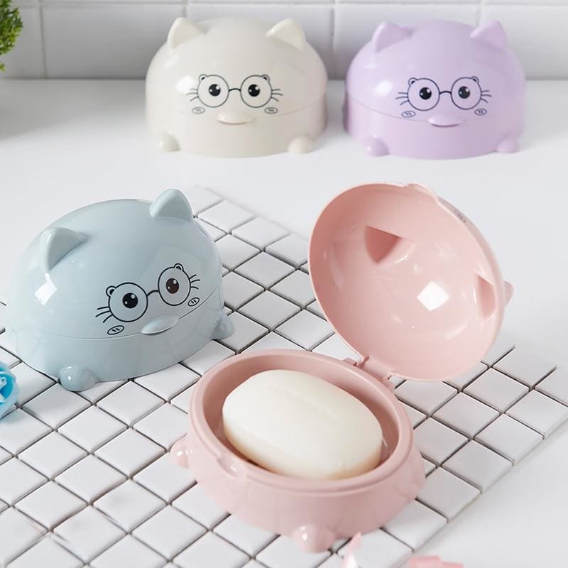 Decorative Cat-Shaped Soap Dish with Drainage Holes for Easy Drying-Soap Dish-1-Colydia