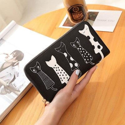 Cute Cat Wallet for Women - Large Capacity & Stylish Design-Cat Wallet-Black-4-Colydia