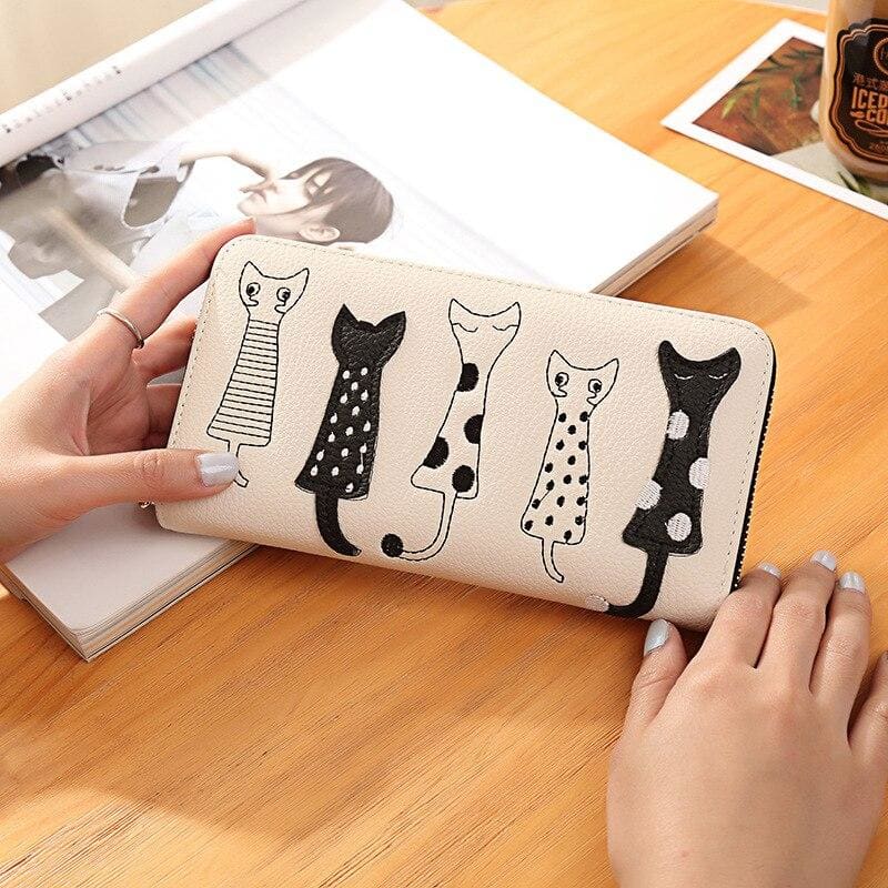 Cute Cat Wallet for Women - Large Capacity & Stylish Design-Cat Wallet-White-5-Colydia