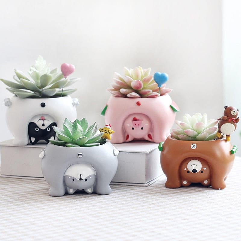 Playful Resin Cat Planter for Indoor & Outdoor Gardening Decor-Cat Planter-1-Colydia