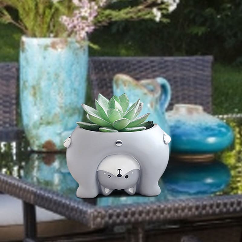 Playful Resin Cat Planter for Indoor & Outdoor Gardening Decor-Cat Planter-3-Colydia