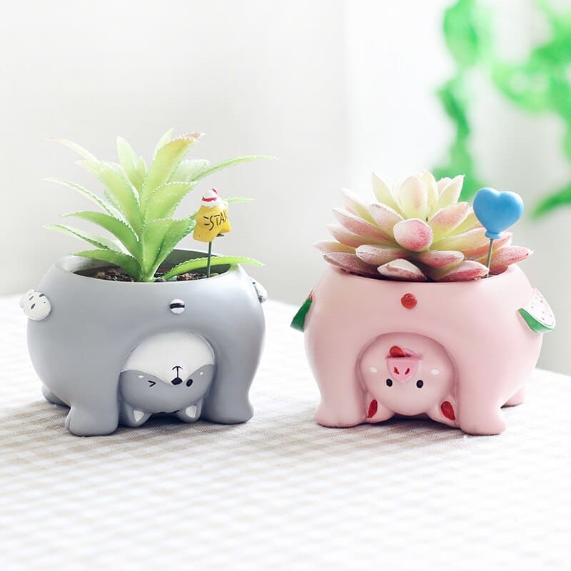 Playful Resin Cat Planter for Indoor & Outdoor Gardening Decor-Cat Planter-5-Colydia