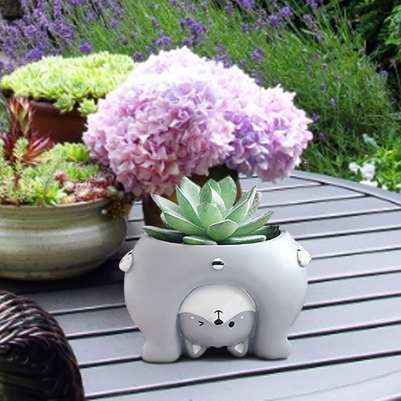 Playful Resin Cat Planter for Indoor & Outdoor Gardening Decor-Cat Planter-4-Colydia