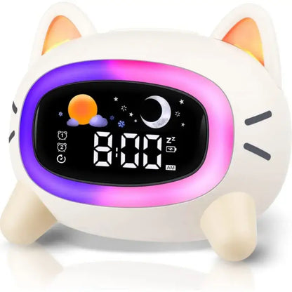 Children's Kitten Alarm Clock - Nightlight & Soothing Sounds-Children's Alarm Clock-1-Colydia