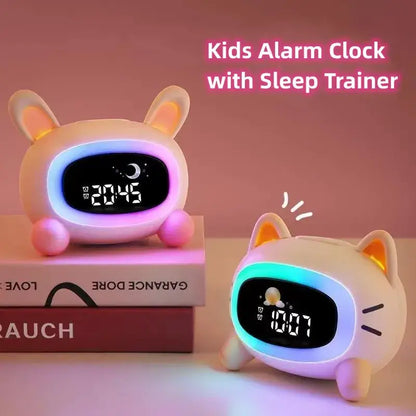 Adorable Kitten Alarm Clock with Night Light & Dual Alarms for Kids-Kid's Alarm Clock-2-Colydia