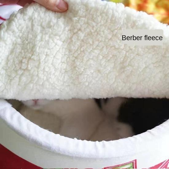 Ramen-Inspired Pet Bed with Removable Soft Noodle Print Mat-Pet Bed-6-Colydia