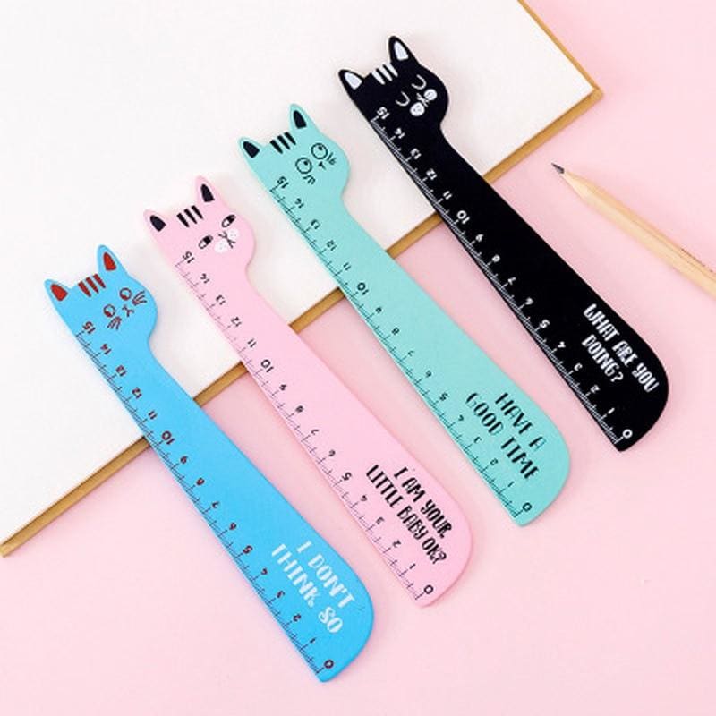 15cm Wooden Cat-Shaped Ruler - Fun & Unique School Supplies-Wooden Cat-Shaped Ruler-3-Colydia