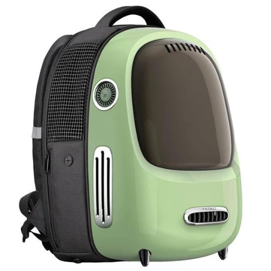 Cat Carrier Backpack with USB Fan and Night Light for Travel-Pet Carrier Backpack-Green-13-Colydia