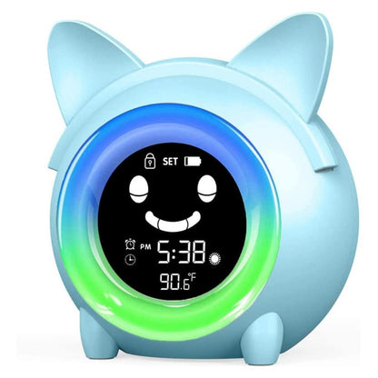 Children's Cat Alarm Clock with Soothing Sounds & Sleep Cues-Children's Alarm Clock-Blue-1-Colydia