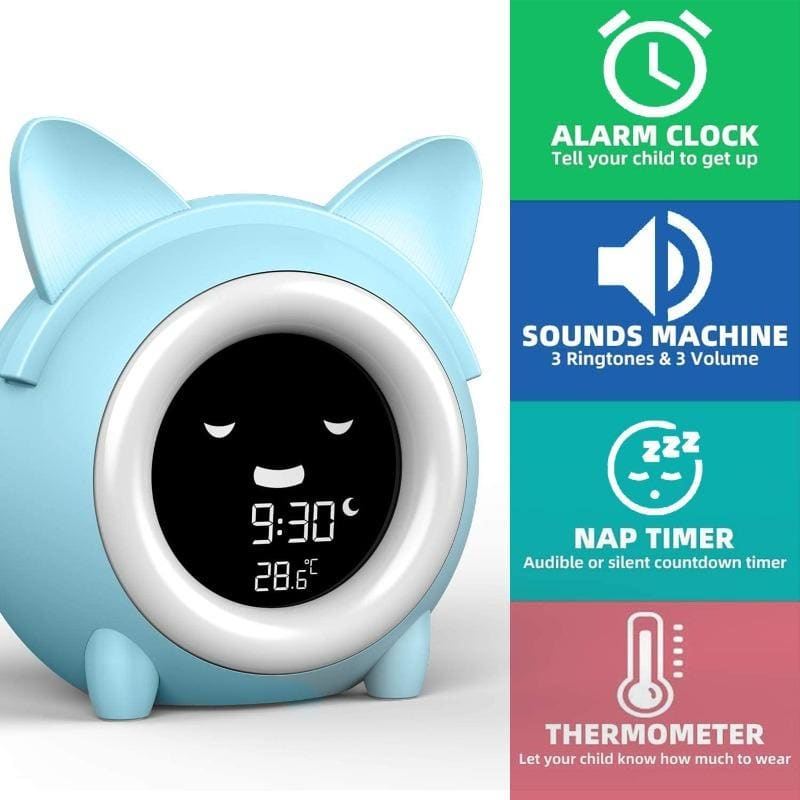 Children's Cat Alarm Clock with Soothing Sounds & Sleep Cues-Children's Alarm Clock-4-Colydia