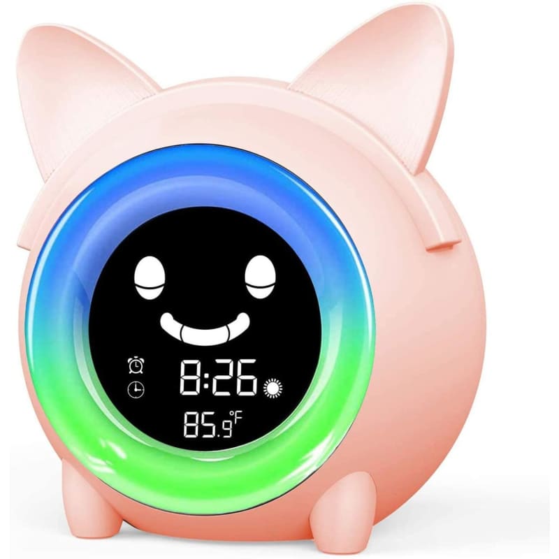 Children's Cat Alarm Clock with Soothing Sounds & Sleep Cues-Children's Alarm Clock-Pink-5-Colydia