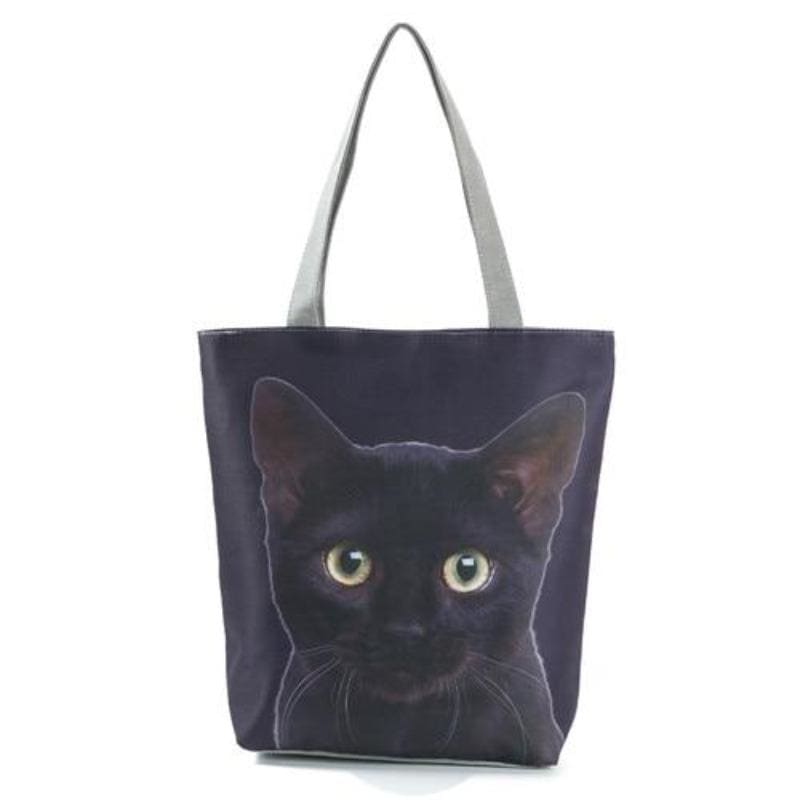 Stylish Canvas Cat Sling Bag - Large, Durable & Machine Washable-Cat Sling Bag-Black cat-5-Colydia