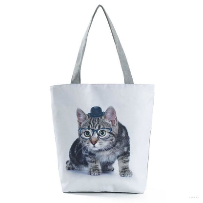 Stylish Canvas Cat Sling Bag - Large, Durable & Machine Washable-Cat Sling Bag-Cat hat-2-Colydia