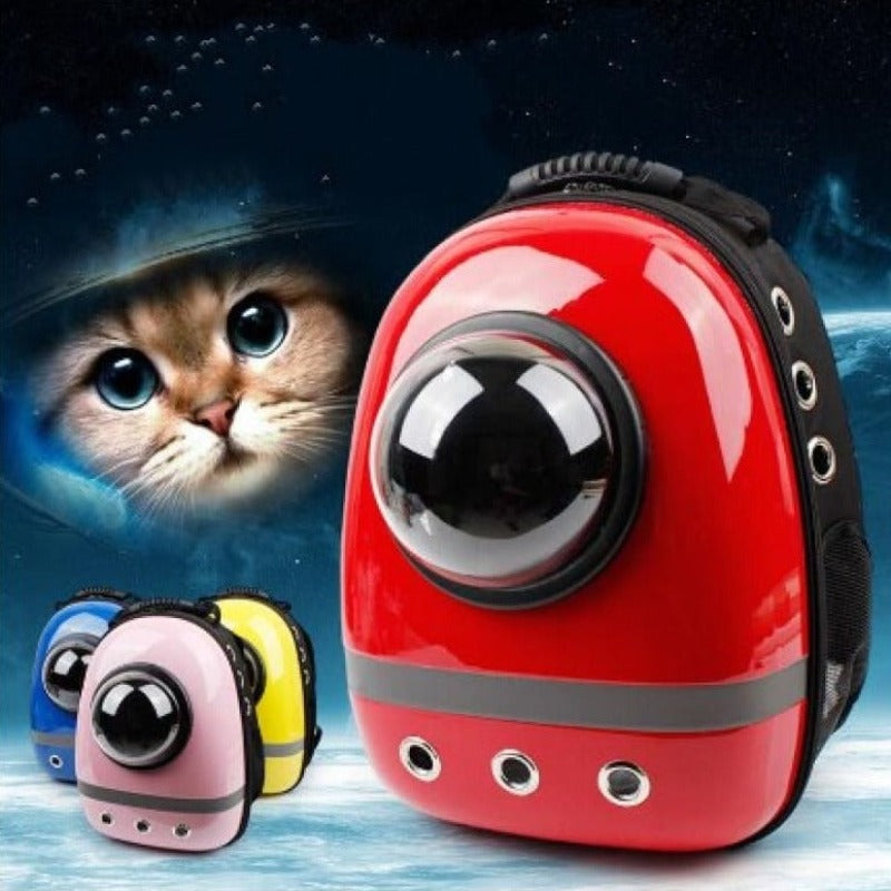 Bubble Porthole Cat Backpack with Air Vents – Space Travel Design-Pet Carrier Backpack-1-Colydia