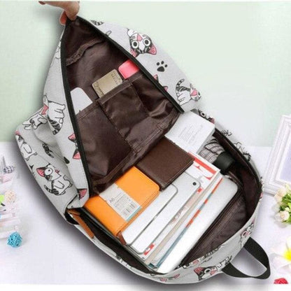 Cute Cat Backpack with Breathable Mesh Straps, 20L-35L Capacity-Cat Backpack-Funny Cats (43x30x14cm)-4-Colydia