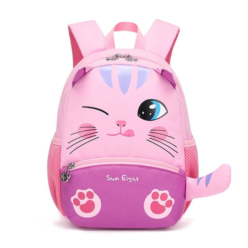 Waterproof Pink Cat Backpack for Girls - Cute & Comfortable Design-Kids' Backpack-Pink (28x11x23cm)-1-Colydia