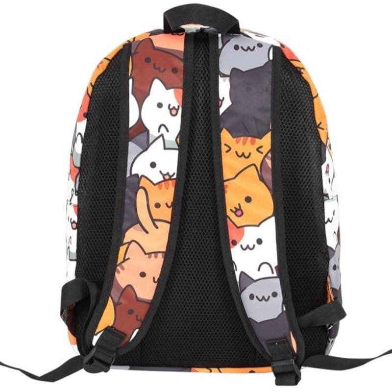 Cute Smiling Kitten Backpack with Multiple Pockets, Durable Design-Backpack-NEKOKAT™ (41.5x30x14cm)-3-Colydia