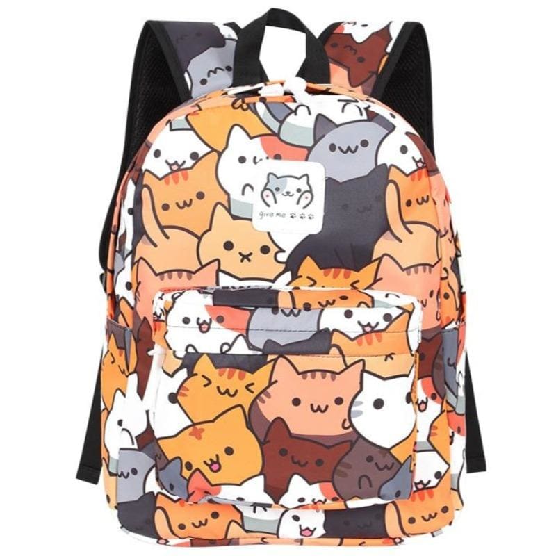 Cute Smiling Kitten Backpack with Multiple Pockets, Durable Design-Backpack-NEKOKAT™ (41.5x30x14cm)-1-Colydia