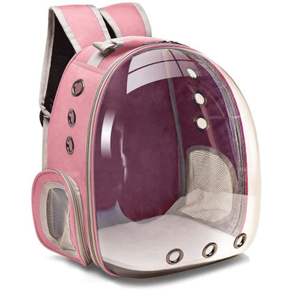 Transparent Cat Backpack with Ventilation & Petting Access-Pet Carrier Backpack-Pink-1-Colydia