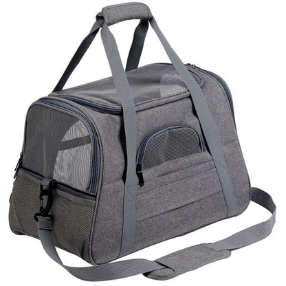 Breathable Cat Carrier Bag with Mesh Ventilation & Shoulder Strap-Cat Carrier Bag-Gray-M(44.5x25x28cm)-3-Colydia