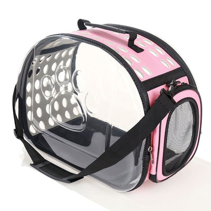 Transparent 360° Cat Carrier with Ventilation and Scratch Resistance-Cat Carrier-Pink-S (36x20x22cm)-13-Colydia