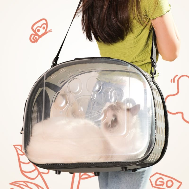 Transparent 360° Cat Carrier with Ventilation and Scratch Resistance-Cat Carrier-5-Colydia