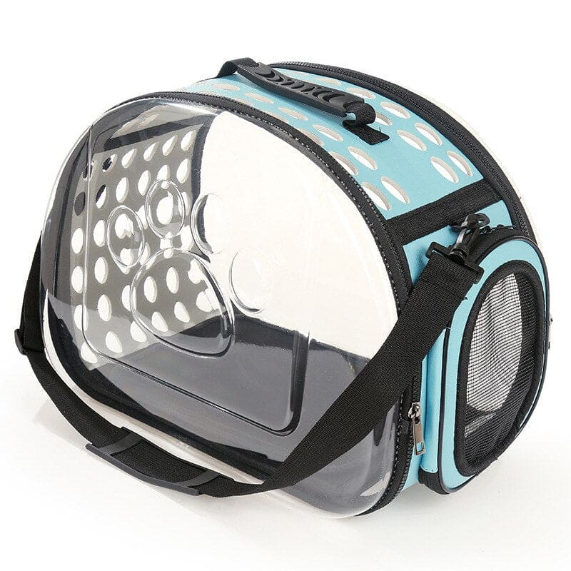 Transparent 360° Cat Carrier with Ventilation and Scratch Resistance-Cat Carrier-Blue-S (36x20x22cm)-12-Colydia