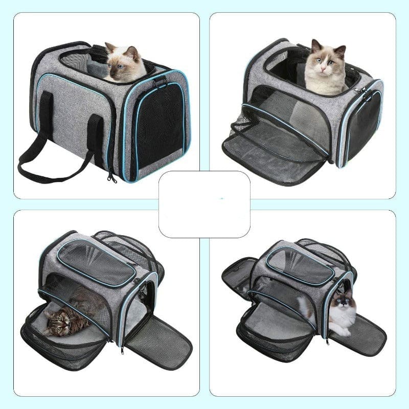 Expandable Cat Carrier Bag with Ventilation & Waterproof Material-Pet Carrier-7-Colydia