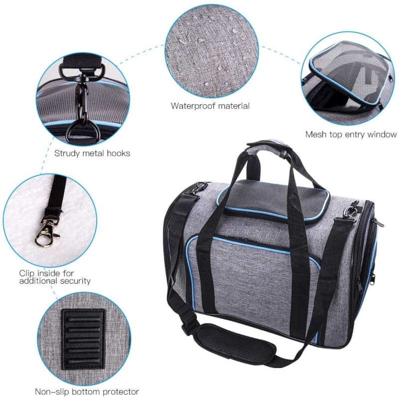 Expandable Cat Carrier Bag with Ventilation & Waterproof Material-Pet Carrier-5-Colydia