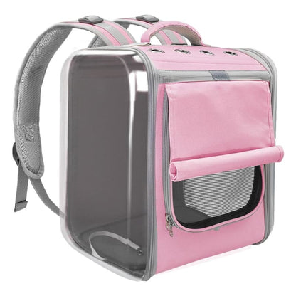 Transparent Capsule Cat Backpack - Stylish, Lightweight & Portable-Pet Carrier Backpack-Pink (35x30x40cm)-6-Colydia