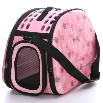 Foldable Waterproof Kitten Transport Bag with Ventilation Window-Pet Travel Bag-Pink / L (42x28x30cm)-7-Colydia