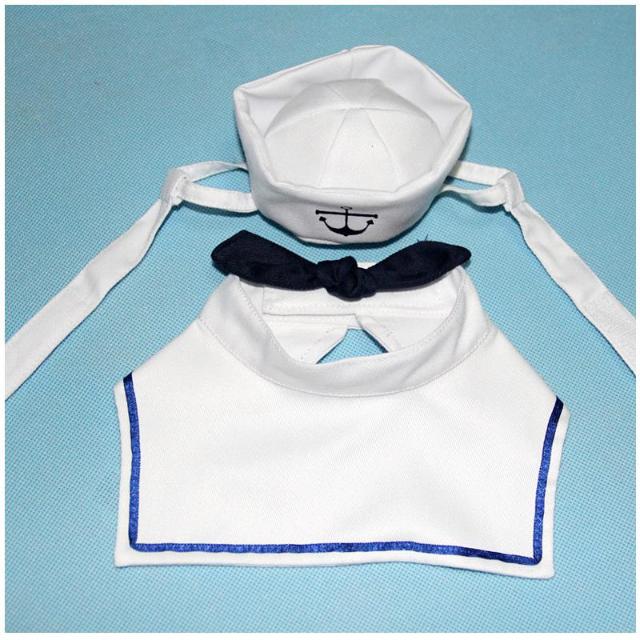 Adjustable Sailor Costume with 26-31 cm Neck Fit - Nautical Attire-Pet Costume-2-Colydia