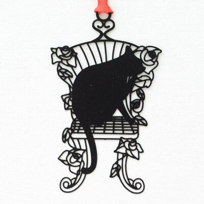 Chic Stainless Steel Cat Bookmark - 9 Cute Designs, Perfect Gift-Cat Bookmark-Cat on a chair-13-Colydia