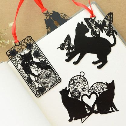 Chic Stainless Steel Cat Bookmark - 9 Cute Designs, Perfect Gift-Cat Bookmark-1-Colydia