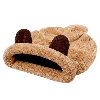 Plush Cat Hideout Sack - Cozy, Soft & Warm Sleep Nest for Cats-Cat Bed-Khaki-7-Colydia