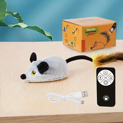 Interactive Remote Mouse Cat Toy with USB Fast Charging-Interactive Cat Toy-Gray-1-Colydia