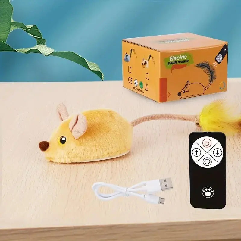 Interactive Remote Mouse Cat Toy with USB Fast Charging-Interactive Cat Toy-Yellow-8-Colydia