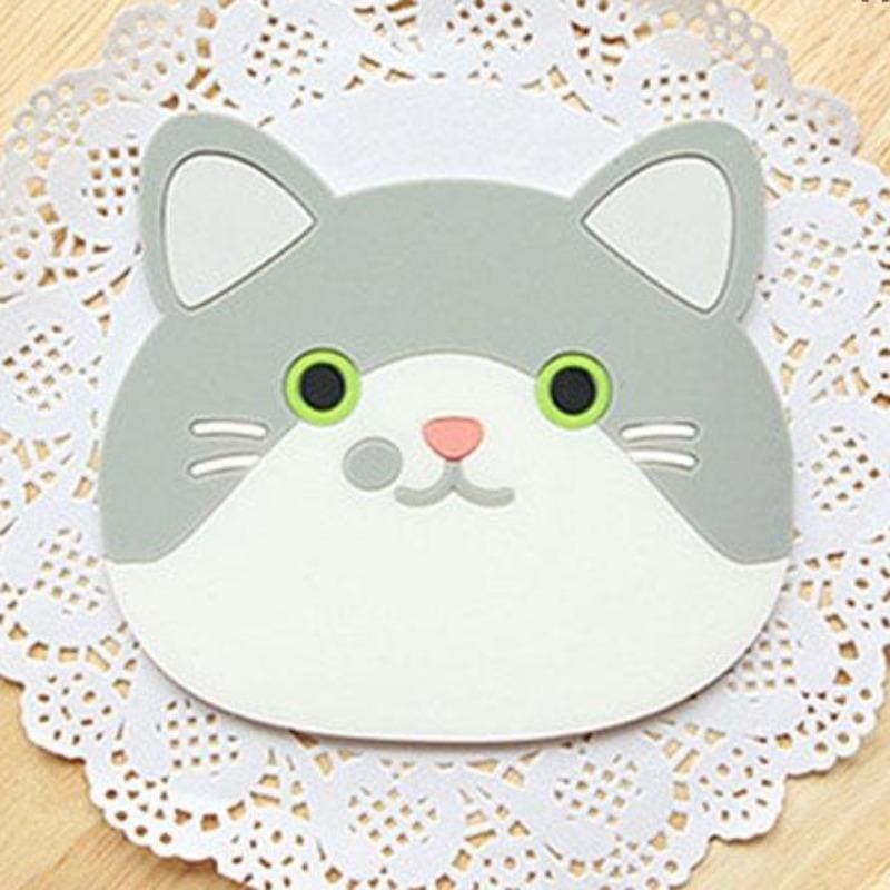 Silicone Cat Coaster - Eco-Friendly, Heat-Resistant, HD Design-Silicone Coasters-Gray (10.5x9cm)-9-Colydia