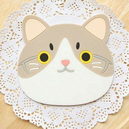 Silicone Cat Coaster - Eco-Friendly, Heat-Resistant, HD Design-Silicone Coasters-Beige (10.5x9cm)-8-Colydia