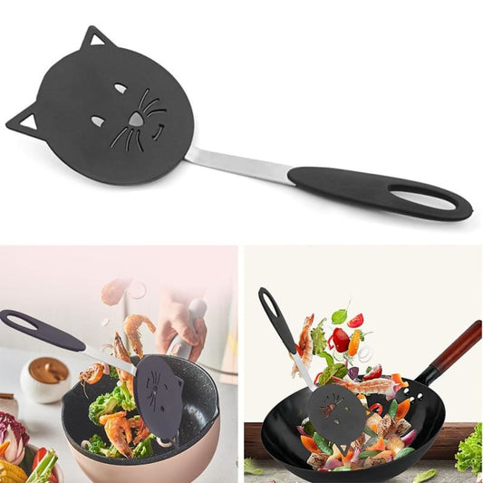 Whimsical Cat Design Kitchen Spatula - Heat-Resistant & Durable-Kitchen Spatula-Non-stick Nylon-1-Colydia