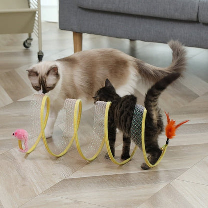 Collapsible Springy Cat Tunnel Toy for Kittens – Exercise & Entertainment-Cat Tunnel Toy-1-Colydia