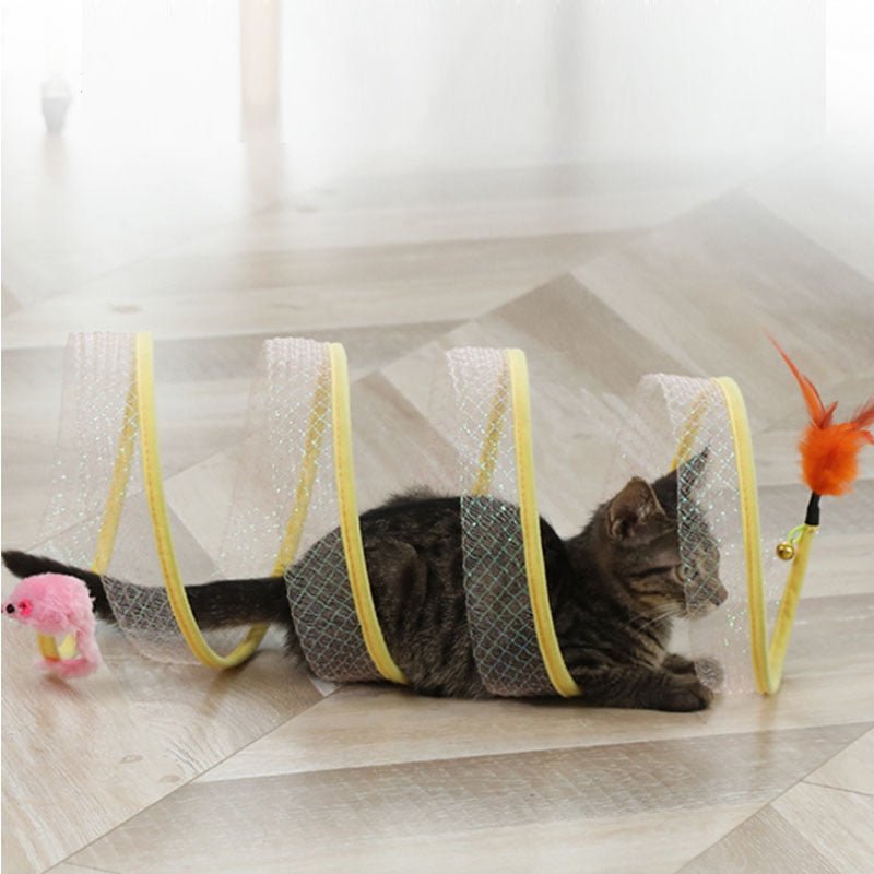 Collapsible Springy Cat Tunnel Toy for Kittens – Exercise & Entertainment-Cat Tunnel Toy-5-Colydia