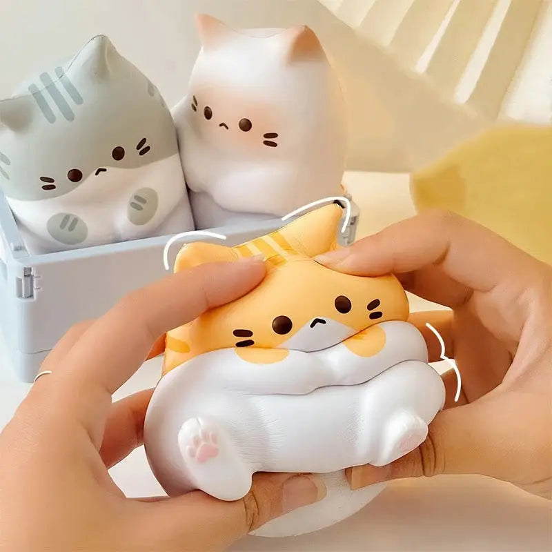 Kawaii Cat Anti-Stress Ball – Cute Squishy for Relaxation & Decor-Stress Relief Toy-1-Colydia