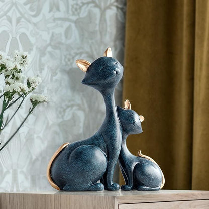 Whimsical Resin Cat Sculpture for Indoor & Outdoor Decor 31x25.5x11cm-Cat Sculpture-4-Colydia