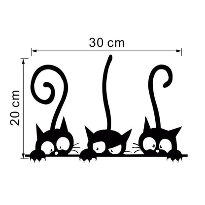 Trio of Black Cat Stickers - Easy Wall Décor Feline Charm-Cat Stickers-Trio (30x20cm)-5-Colydia